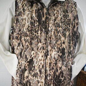 CJ Banks Printed Multi-Tone Brown Vest – Size X